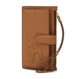 [헤지스](대구신세계)[MIGHTY] 브라운 가죽 엠보 퍼피 스트랩 장지갑  HIHO5F253W2