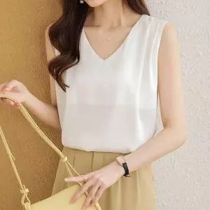 [오노마] ONM 핀턱 주름 여성 민소매 브이넥 여름 블라우스 (S10764459)