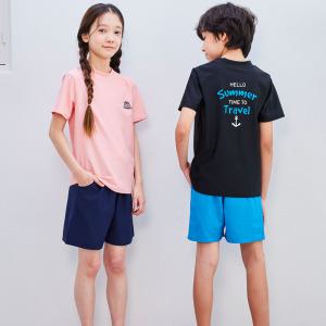 어린이 초등 중등 아동 주니어 반팔 반바지 수영복 세트 루즈핏 96 상하 래쉬가드