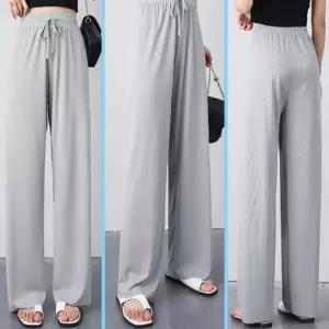 여름 시원한 여자 루즈핏 통 와이드핏 9부 냉장고 긴 롱 바지 아이스 쿨링 팬츠 통풍 가벼운 찰랑 편안한