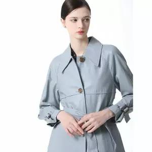 [하프클럽/모리모리스]모던시크 싱글 버튼 레더 트렌치코트 (택가격 198000