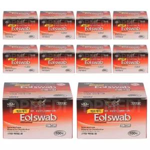 일회용 알콜솜 에프에이 이올스왑 알콜스왑 100매입 10박스