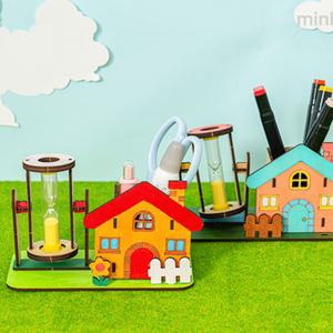 창의력 연필꽃이+모래시계 만들기 조립 키트 시간 체크 다용도 연필 홀더 DIY 초등 사회 과학 수업 연계