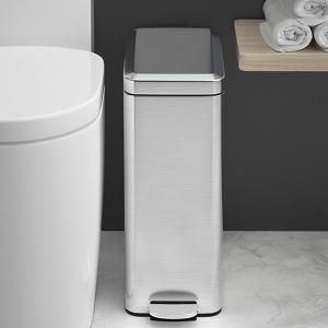 페달 휴지통 화장실 스텐 틈새 쓰레기통 10L 종량제 주방 사무실