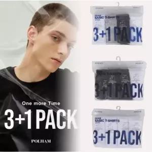 [폴햄](타임스퀘어점리빙관)순면 기본 무지  반팔 티셔츠 3+1PACK  PHD5TR3900,PHE5TR3900,PHF5TR3100