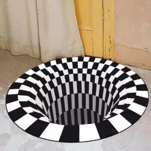 홈테리어 발매트 싱크 홀 3d 입체 착시 매트 100cm 고양이 낚시