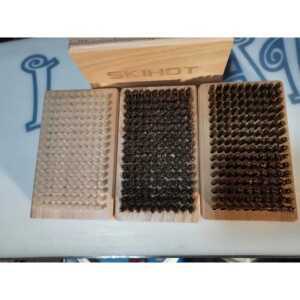 SKIHOT 스노우보드 왁싱 브러시 세트 나일론 말털 구리 솔