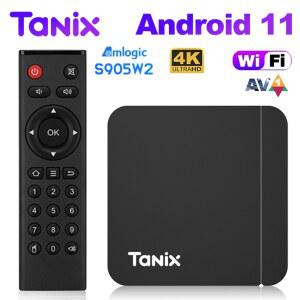 셋톱 박스 Tanix 듀얼 와이파이 HD 안드로이드 11 TV Amlogic S905W2 2G 16G AV1 BT 4GB 32GB 2 4G 및 5G 4K 64G 미디어 플레이어