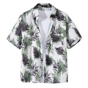 커플시밀러룩 하와이안 나뭇잎 남방 셔츠 반팔 바캉스패밀리룩 우정 휴양지