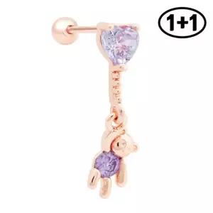 14K 골드핀 러블리 베어 곰 피어싱 1+1