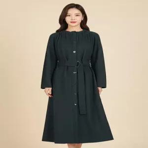 [조이너스]단추 디자인 벨티드 롱 원피스_JCBW0-WOP040