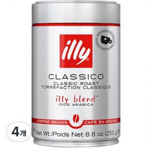 일리 클라시코 미디엄 원두커피 홀빈 × 250g 4개