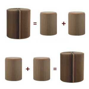 페이퍼스툴 종이가구 손님용 자바라 종이 의자 접이식 다크브라운 2분리