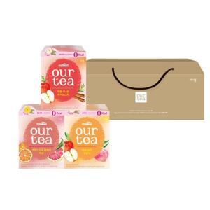 쟈뎅 [봄카페]아워티 DIY 제로 과일티 선물세트(애플피치우롱티8P+애플시나몬루이보스티8P+오렌지자몽블랙