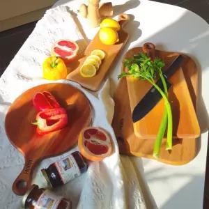 [홀린]Holin 마호가니 통원목도마 1+1 SET+칼3종세트