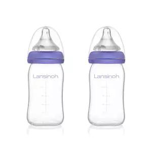 란시노 유리젖병 160ml 2P 신생아 아기(젖꼭지 S포함)