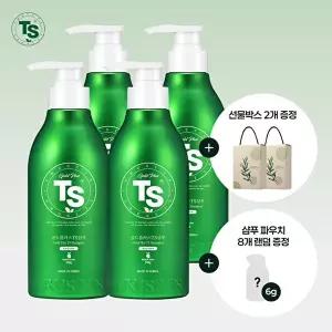 [티에스][TS 선물세트] 골드플러스샴푸 500g*4개+선물박스*2개+6g파우치*8개 램덤증정