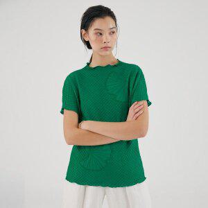 [플리츠미](대구신세계)보타닉 자수 하프 슬리브 블라우스_HPBLM124H08