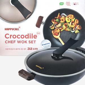 해피콜 궁중팬 32cm 인덕션 크로커다일 IH 쉐프웍 세트 (뚜껑포함) 파티웍