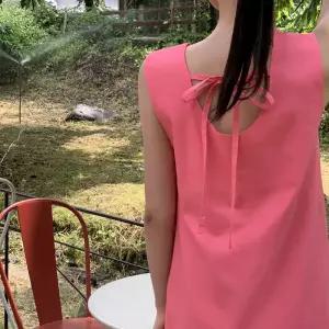 (MADE/2사이즈/린넨) 클루 쿨린넨 슬리브리스 리본 미니 원피스 op15774