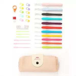 코바늘 손뜨개 6종 인디핑크 레이스 논슬립 바늘 (WFHK74F)