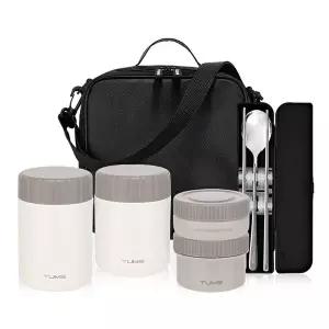 [텀스]전자렌지가능 찬통+스텐 보온도시락 세트 6P