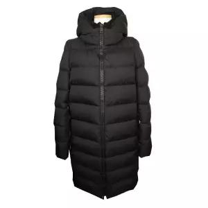 [중고명품] 블랙 구스다운 후드 롱패딩점퍼 55