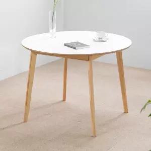 [공간미가구]밀키우드 1000 원형 4인 화이트 주방 식탁 테이블 HPM 카페 커피숍 업소 회의 디자인