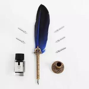 깃털 만년필 세트 네이비 소품 필기 클래식 입문용 (WFHKASO)