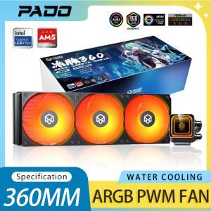 쿨러 PADO BM360 Cpu ARGB 액체 방열판 통합 라디에이터 Intel LGA 115X 1700 1851 AMD AM5 AM4 360mm 수냉