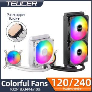 쿨러 Teucer CPU 워터 액체 냉각 방열판 RGB 컬러 라디에이터 X99 LGA 2011 V3 1700 1200 115X AMD AM4 AM5 120mm 240mm
