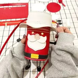 고품질 DIY 가죽가방 집콕놀이 키트 손바느질 산타미니백 집콕놀이 (WFHJF9H)