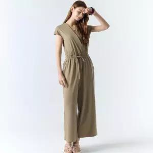 [더핸드메이드]브이넥 반팔 점프수트