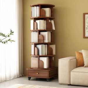 회전 책장 회전형책장 책꽂이 이동식 원목 회전 슬림