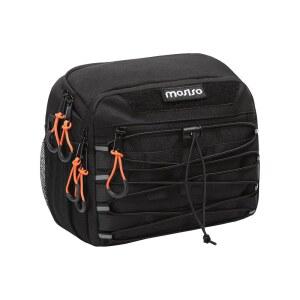 모시오 모터사이클 핸들바 백, 레인 커버 및 어깨 스트랩이 있는 프론트 포크용 크루저 소프트테일 다이나 스포츠스터 더트 바이크 자전거 ATV, 블랙