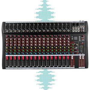 16채널 프로페셔널 DJ 오디오 믹서 사운드 보드 콘솔 인터페이스 디지털 USB 블루투스 입력 48V 팬텀 파워 스테레오 스튜디오 스트리밍, 녹음, 팟캐스트 제공