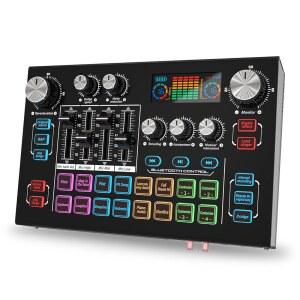 RHM X7 팟캐스트 장비, 48V 팬텀 파워 및 XLR 마이크 인터페이스, 4가지 음성 변경 모드, 16가지 음향 효과, LCD 디스플레이, PC/폰/스트리밍용 오디오 믹서 인터페이스