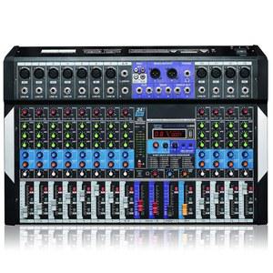 보이톤 12채널 블루투스 스튜디오 오디오 믹서 - DJ 사운드 컨트롤러, USB MP3 플레이어, PC 녹음, 96KHz, 11 마이크 잭, 48V 팬텀 파워, 24BIT 디지털 이펙트, 메탈 섀시, 전원 공급 없음