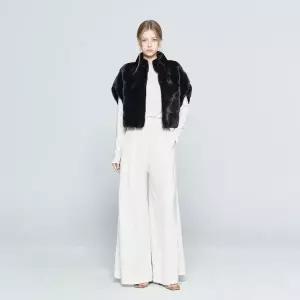 [사바티에](강남점)롱헤어 밍크 베스트_BK (V10290SS)