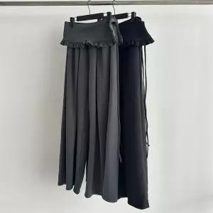 여자 프릴 미니 랩스커트 레이어드 맥시 와이드 바지