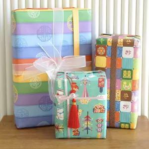 포포팬시 레자크 명절 종이 포장지 10개입 설날 추석 전통 문양 답례품 선물포장지