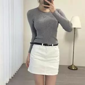 여자 골지 가을긴팔티 슬림핏 라운드넥 기본 니트