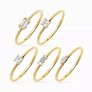 [한국금다이아몬드]*설한정특가* 14K 1부 랩 다이아몬드 커스텀 반지 컷팅 모음 택 5