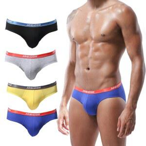 후페산 남성 모달 극세사 속옷 브 로우 라이즈 서포트 엘라스틱 허리밴드 4팩