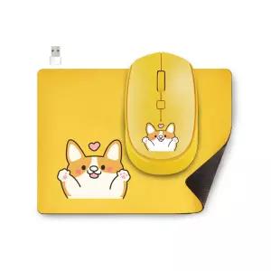 코시 귀염뽀짝 어린이 무선 마우스 패드 세트 M2147WLMP