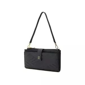 [롯데백화점]닥스 액세서리 [DAKS&CASE] 블랙 엠보 가죽 골드 DD 스마트폰 지갑 DCWA2F215BK