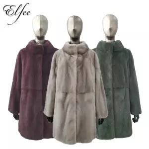 [진도모피][최초가 2490000원] 진도 Elfee 휘메일 유색 밍크 코트 (E6W1EC05_)