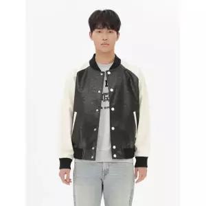 매장정품 탑텐 TOPTEN 남성) 비건 가죽 바시티 점퍼_MSE1JP1004 MSE1JP1004 514851
