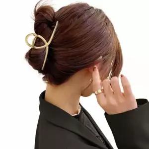 [하프클럽/셀러허브_여성트랜드패션]메탈 무광 꼬임 집게핀 올림머리집게