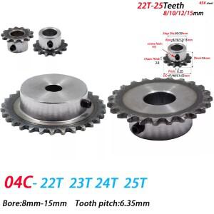 1pc 04C 스프로킷 22T-25치 내부 구멍 8/10/12/15mm 25H 45  스틸 테이블 휠 마감 나사 M5